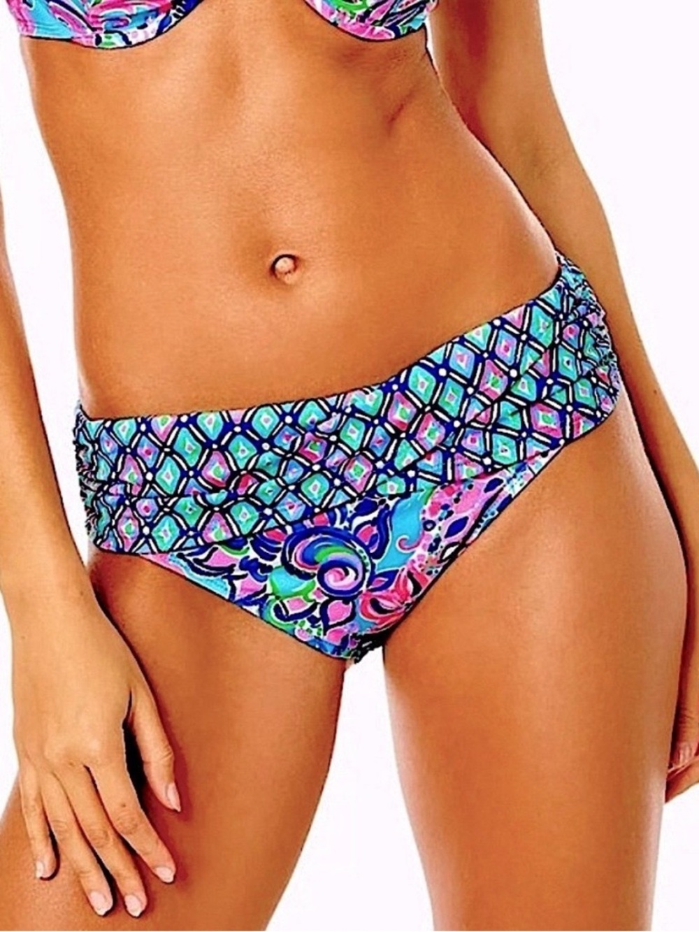 🌻 NEW NWOT Lilly Pulitzer Lagoon Sarong Hipster Bikini Bottom Size 0